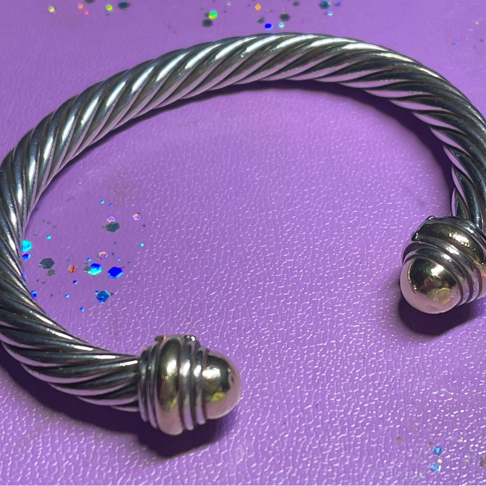 David Yurman Classic Gold & Silver  Cable bracelet is timeless 7mm - Picture 3 of 14